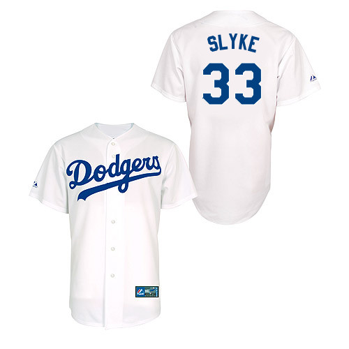 Scott-Van Slyke #33 Youth Baseball Jersey-L A Dodgers Authentic Home White MLB Jersey